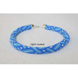 Kostičkovaný náhrdelník - modrý
