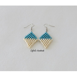 White and blue earrings