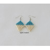 White and blue earrings