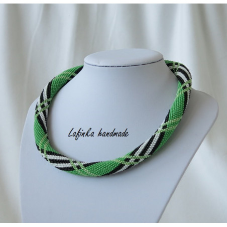 Striped Necklace in Greens