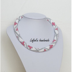 Necklace with pink butterflies