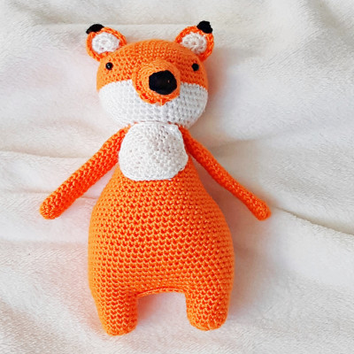 Crocheted fox rattle